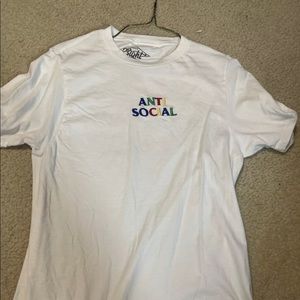 white anti social shirt